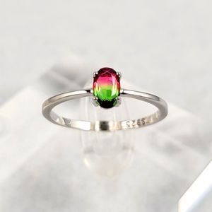 Sterling 0.5ct Watermelon Tourmaline Ring